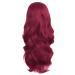 MapofBeauty 24 Inch Blood Red Wavy Wig for Women | Charming Long Plastic Fiber Full Party Wig - Buy Online on GoSupps.com