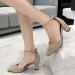 Xtzyglfd Women's Monochrome Pointed Thick Heel Sandals - Casual Beige Summer Footwear (UK 6) - Buy Online on GoSupps.com