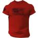 Men's USA Flag 4th of July Patriotic Tee Shirt - Red - X-Large - Buy Online on GoSupps.com
