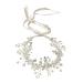 Ayliss Women's Crystal Rhinestone Pearl Wedding Headband & Necklace Set - Handmade Bridal Hair Accessories in Silver - Buy Online on GoSupps.com