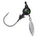 Dr.Fish 10 Pack Underspin Jigs Fishing Jig Heads Mustad Hooks 3D Eye Crappie Jig Heads Round Jig Willow Blade Unpainted Jig Fishing Jigs Saltwater Freshwater Bass Trout Bluegill 1/8oz 3/16oz 1/4oz 3/8oz Black 1/4oz(#4/0 Hooks)