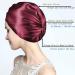 Silk Hair Bonnet for Women - Imitation Satin Night Sleep Cap - Wine Red - Buy Online on GoSupps.com