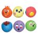 6 x Latex Faceballs Dog Puppy Toy Tennis Balls Sized Soft Squeaky Face Balls