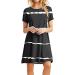Gufesf Women's Summer Casual Tshirt Dress V Neck Short Sleeve Loose Fit Graphic Mini Dress - Black, Small - Buy Online on GoSupps.com