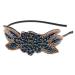 Beaupretty Beaded Flapper Headband Vintage 1920s Headpiece Performance Hair Accessory for Party Wedding Anniversary(Blue)