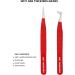 Professional Fiber Tip Stainless Steel Eyelash Extension Tweezers - Pack of 2 - RED - Buy Online on GoSupps.com