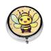 Yellow Beeround Pill Box 3 Compartment Round Pill Box Organizer Portable Travel Pill Box for Traveling.