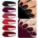 Vishine Classic Red Gel Nail Polish Set - Dark Red Burgundy Black & Purple - 6 Color Soak Off UV/LED Nail Art Kit for Home & Salon DIY - 8ml - Buy Online on GoSupps.com