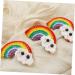 Beaupretty 2 Pairs Rainbow Barrettes girl hair pin colorful hair clips hair bows clips candy color hair clip arts and crafts for kids Girl Hair Accessory alloy Princess craft supplies child - Buy Online on GoSupps.com