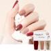 Nail Polish Set -3-in-1 Flash Nail Polish Quick-drying Lasting Camellia Latte Color Nail Polish DIY manicure at home without curing nail polish