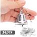 MCPINKY Craft Bells 34PCS Silver Jingle Bells - Small 1.7 x 1.5 Inch Brass Bells for DIY Decor - Perfect for Wind Chimes, Doorbells, and Wedding Decor - Buy Online on GoSupps.com