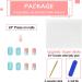 24pcs Short Square White & Blue French Tip False Nails - Summer Fake Nails with Designs for Women & Girls - Buy Online on GoSupps.com