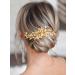 Gorais Leaf Bride Wedding Hair Comb - Gold Bridal Hair Piece with Pearl Accents for Women and Girls - Buy Online on GoSupps.com