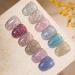 Jelly Diamond Gel Nail Polish Semi Permanent Holographic Sequins Soak Off UV Gel DIY Nail Varnishes - (Color: 9) - Buy Online on GoSupps.com