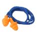 Silicone Earplugs 10 Pairs Blue Soft Earplugs with String Strap Lines Noise Reduction/Prevention for Sleeping Working Swimming of Children Kids Adult