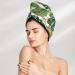 Super Absorbent Watercolor Green Tropical Microfiber Hair Towel Wrap - Quick Dry Coral Velvet for All Hair Types - Buy Online on GoSupps.com