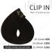 Vivien Clip In Extensions - Real Hair Darkest Brown 22 Inch (55cm) 7PCS/135g - Premium Clip-In Hair Extensions #2 - Buy Online on GoSupps.com