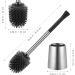 Silicone Stainless Steel Toilet Bowl Brush Holder Set for Deep Cleaning - Modern Bathroom Restroom Cleaner with Caddy - Buy Online on GoSupps.com