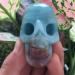 DOUPE Lucky Healing Crystal 1 Piece Natural Sky Blue Crystal Hand Carved Skull Decoration Gifts