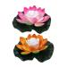Yeehliny floating lotus lights LED waterproof solar water lily floating solar lights Lotus flower night lamp Lotus blossom Lotus blade pond light for Pool pond garden decoration (18cm-2PC-06#)