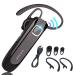 HIFEER Bluetooth Headset V5.0, Wireless Bluetooth Earpiece,Hands-Free with Built-in Mic for Driving/Business/Office,CVC8.0 Noise Cancelling Bluetooth Headphone for iPhone Android Samsung, Black