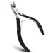FERYES Cuticle Clipper Professional Manicure and Pedicure Cuticle Remover Tools, Medical Grade Stainless Steel Cutical Cutter, 8mm Jaw- 1 Piece (Black)