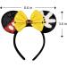 Mouse Ears Bow Headbands Shiny Bows Glitter Party Decoration Cosplay Costume for Kids Girls Women Princess Party Decorations Cosplay (Black+Yellow) 2 - Buy Online on GoSupps.com
