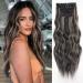 Yddm hair extensions clip in extensions wavy hair extension full of head such as real hair hair extreme clips cheap clip extensions synthetic hair part for women (24 -inch 4pcs) 24 inch 4AH18#