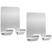Boxing Razor bracket shower 2 pieces razor keeper hook multi -purpose hooks towel holder stainless steel self -adhesive shaving holder shower without drilling for bathroom bedroom kitchen silver