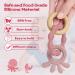 Vicloon Octopus Teething Toy - Silicone and Wood Baby Teether Chew Toy for Boys & Girls (Pink) - Easy to Hold and Clean Up - Buy Online on GoSupps.com