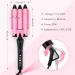 3 Barrel Curling Iron - 1 Inch Ceramic Tourmaline Waver Dual Voltage & LCD Temp Display (Pink) - Perfect for International Shipping - Buy Online on GoSupps.com