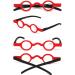 Shop Inlefen Mini Reading Glasses - Pack of 2 Retro Round Black & Red 250.0 | Stylish Spring Hinges International Shipping Available - Buy Online on GoSupps.com