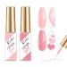 Rechoo Liner Nail Gel Polish-10ML*2pcs Pink Gel Liner Nail Art Soak Off French Manicure Gel for Drawing Lines and Color Painting UV Gel for Nail Starter Home DIY Nail Salon L--2-Pink