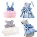 Clopon Dog Dress for Puppy Summer Cute Soft Cat Clothes Small Dogs Harness Costumes Tutu Dresses S 3PCS B Small(4-6lbs)