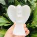 Selenite Crystal Angel Statue Cream White Reiki Crystals and Stones Gemstone Carved Mini Statue for Love Peace Pocket Guardian Angels Stone Mineral Specimen 9-10cm White