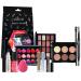All In One Makeup kit with Eyeshadow Palette lip gloss palette Mascara eyebrow pencil powder puff colorful eye pigment makeup set for women or travel