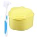 Exceart prosthesis care box prosthesis brush with case cleaning prosthesis container prosthesis preserves bathing containers for dentistry holder travel plastic dropshipping chemicals yellow
