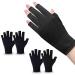 CGBOOM 2 Pair UV Gloves for Gel Nail Lamp Professional UPF50+ UV Protection Gloves for Manicures Anti UV Fingerless Gloves for Nail Art Skin Care Protecting Hands from UV Light Harm (Black)