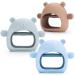 Baby Teether Toy for Infants 3+ Months  Bear BPA Free Anti-Drop Silicone Mitten Teething Toy for Soothing Pain Relief  Silicone Mitten Teether for Sucking Needs (Blue Brown Green)