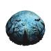Moslion Blue Teal Gray Moon Reusable Shower Cap Dark Halloween Night Spider Web Bats Spooky Forest Tree Large Shower Cap Shower Hair Cap  Bath Cap  Hair Cover for Women Long Hair a226