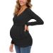 Love2Mi Maternity Breastfeeding Top | Long Sleeve V-Neck | Cute Maternity Clothes | M Black - Buy Online on GoSupps.com