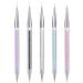 5 Pcs Nail Art Liner Brushes Dual-ended Nail Polish Decorating Brush Including Fine Striping Brush and Dotting Pen (5,7,9,11,13 mm) Nail-Brushes-5