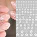3D Self Adhesive Flower Nail Stickers - White | Nail Art Decals for Women, Kids, and Girls | Blossom Manicure Tips and Nail Wraps for Acrylic Nails - Buy Online on GoSupps.com