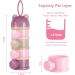 Vicloon Baby Milk Powder Dispenser - Portable 4-Layer Twist-Lock Storage Container - Stackable Pots for Kids - 270ml per Layer - Pink/Purple - Buy Online on GoSupps.com