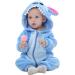 TMEOG Baby Rompers Unisex Hooded Jumpsuit 18-24 Months Blue Star - Autumn Winter Flannel Clothing for Newborn Boys and Girls - Buy Online on GoSupps.com