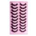 (10 Pairs) Mink False Eyelashes Russian Strip Lashes D Curl Fake Eyelashes Faux Lashes Wispy Fluffy Volume Russian Lashes 3D Effect 16MM Cat eyes look like extension A-16mm
