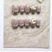 Handmade wearing nail patches short square round fantasy purple cat eyes French diamond fake nail patches nail enhancement (Size : M)