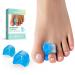 Welnove Toe Separators for Overlapping Toes Bunions Corrector Toe Separators for Women Men 4 Pack (4M+4S) Blue(M+S)