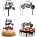 Silars 2pc Motorcycle Cake Topper - Happy Birthday Acrylic Decorations for Motorbike Enthusiasts - Buy Online on GoSupps.com