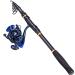 TROUTBOY Fishing Rod and Reel Combos Carbon Fiber Telescopic Fishing Pole with Reel Combo Kit for Outdoor Travel Saltwater Freshwater Fishing 2.7M/8.86FT Rod+ZM3000 Reel Fishing Rod & Reel Combo